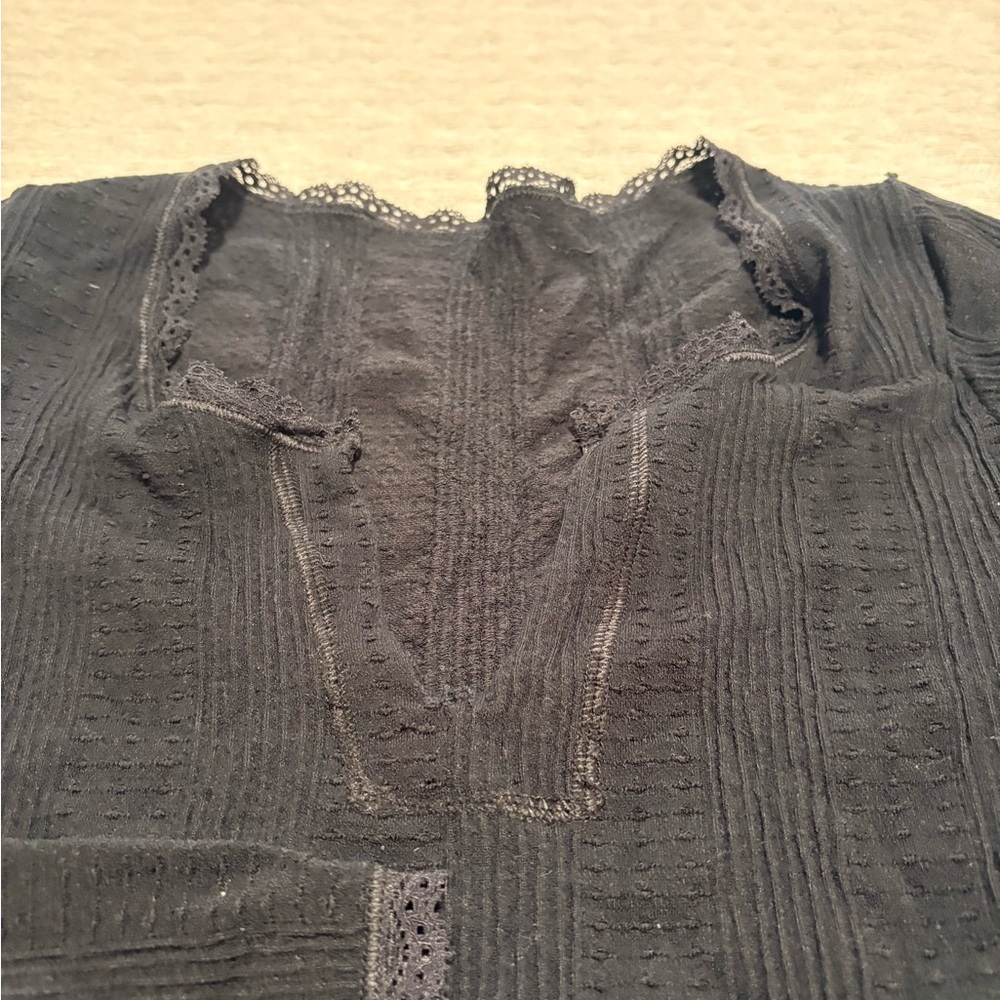 Urban Outfitters Black Lace Trimmed Women's Top